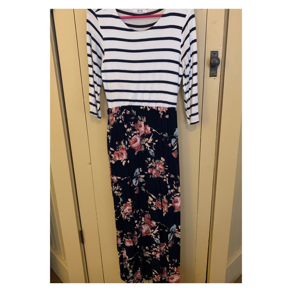 Stripes and Floral Maxi Dress from Boutique